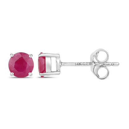 0.86 Carat Genuine Ruby 14K White Gold Earrings by Bids.com