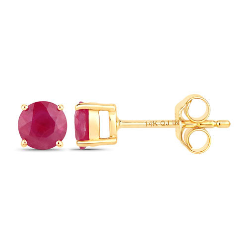 0.86 Carat Genuine Ruby 14K Yellow Gold Earrings by Bids.com