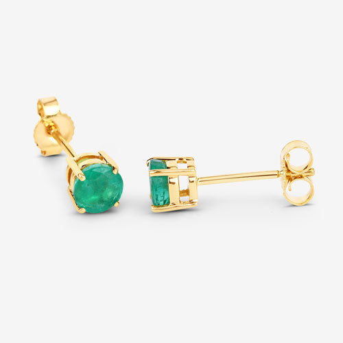 0.72 Carat Genuine Zambian Emerald 10K Yellow Gold Earrings by Bids.com