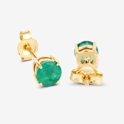 0.72 Carat Genuine Zambian Emerald 10K Yellow Gold Earrings by Bids.com