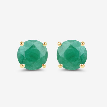 0.72 Carat Genuine Zambian Emerald 10K Yellow Gold Earrings by Bids.com
