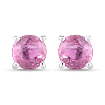 1.30 Carat Genuine Pink Sapphire 10K White Gold Earrings by Bids.com
