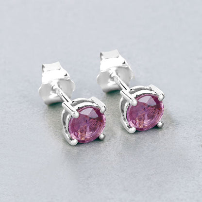 1.30 Carat Genuine Pink Sapphire 10K White Gold Earrings by Bids.com