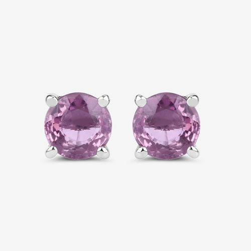 1.30 Carat Genuine Pink Sapphire 10K White Gold Earrings by Bids.com