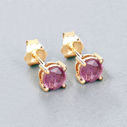 1.30 Carat Genuine Pink Sapphire 10K Yellow Gold Earrings by Bids.com