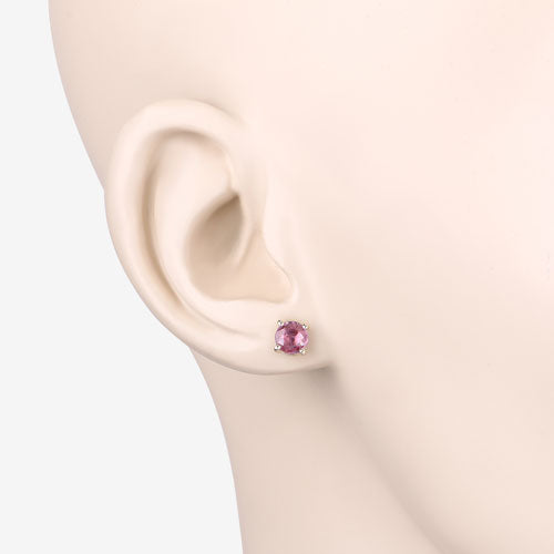 1.30 Carat Genuine Pink Sapphire 10K Yellow Gold Earrings by Bids.com