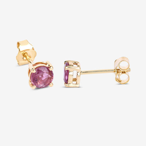 1.30 Carat Genuine Pink Sapphire 10K Yellow Gold Earrings by Bids.com