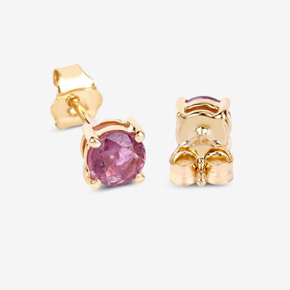1.30 Carat Genuine Pink Sapphire 10K Yellow Gold Earrings by Bids.com