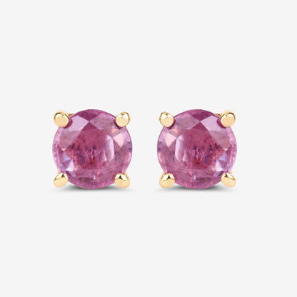 1.30 Carat Genuine Pink Sapphire 10K Yellow Gold Earrings by Bids.com