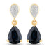 2.76 Carat Genuine Blue Sapphire and White Diamond 10K Yellow Gold Earrings by Bids.com