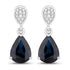 2.76 Carat Genuine Blue Sapphire and White Diamond 14K White Gold Earrings by Bids.com