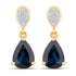 2.76 Carat Genuine Blue Sapphire and White Diamond 14K Yellow Gold Earrings by Bids.com
