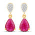2.46 Carat Genuine Ruby and White Diamond 10K Yellow Gold Earrings by Bids.com
