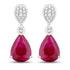 2.46 Carat Genuine Ruby and White Diamond 14K White Gold Earrings by Bids.com