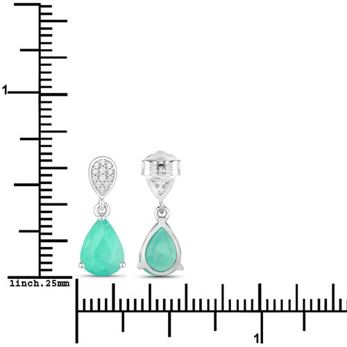 2.28 Carat Genuine Zambian Emerald and White Diamond 10K White Gold Earrings by Bids.com
