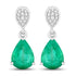 2.28 Carat Genuine Zambian Emerald and White Diamond 14K White Gold Earrings by Bids.com