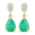 2.28 Carat Genuine Zambian Emerald and White Diamond 14K Yellow Gold Earrings by Bids.com