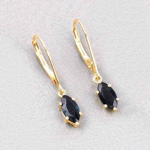 1.20 Carat Genuine Blue Sapphire 10K Yellow Gold Earrings  DestGlow