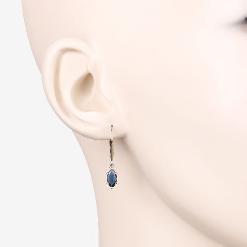 1.20 Carat Genuine Blue Sapphire 10K Yellow Gold Earrings  DestGlow