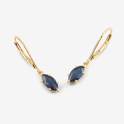 1.20 Carat Genuine Blue Sapphire 10K Yellow Gold Earrings  DestGlow