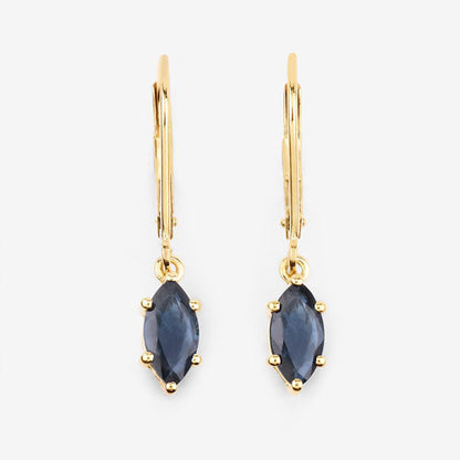 1.20 Carat Genuine Blue Sapphire 10K Yellow Gold Earrings  DestGlow