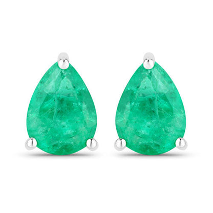 0.70 Carat Genuine Zambian Emerald 14K White Gold Earrings by Bids.com