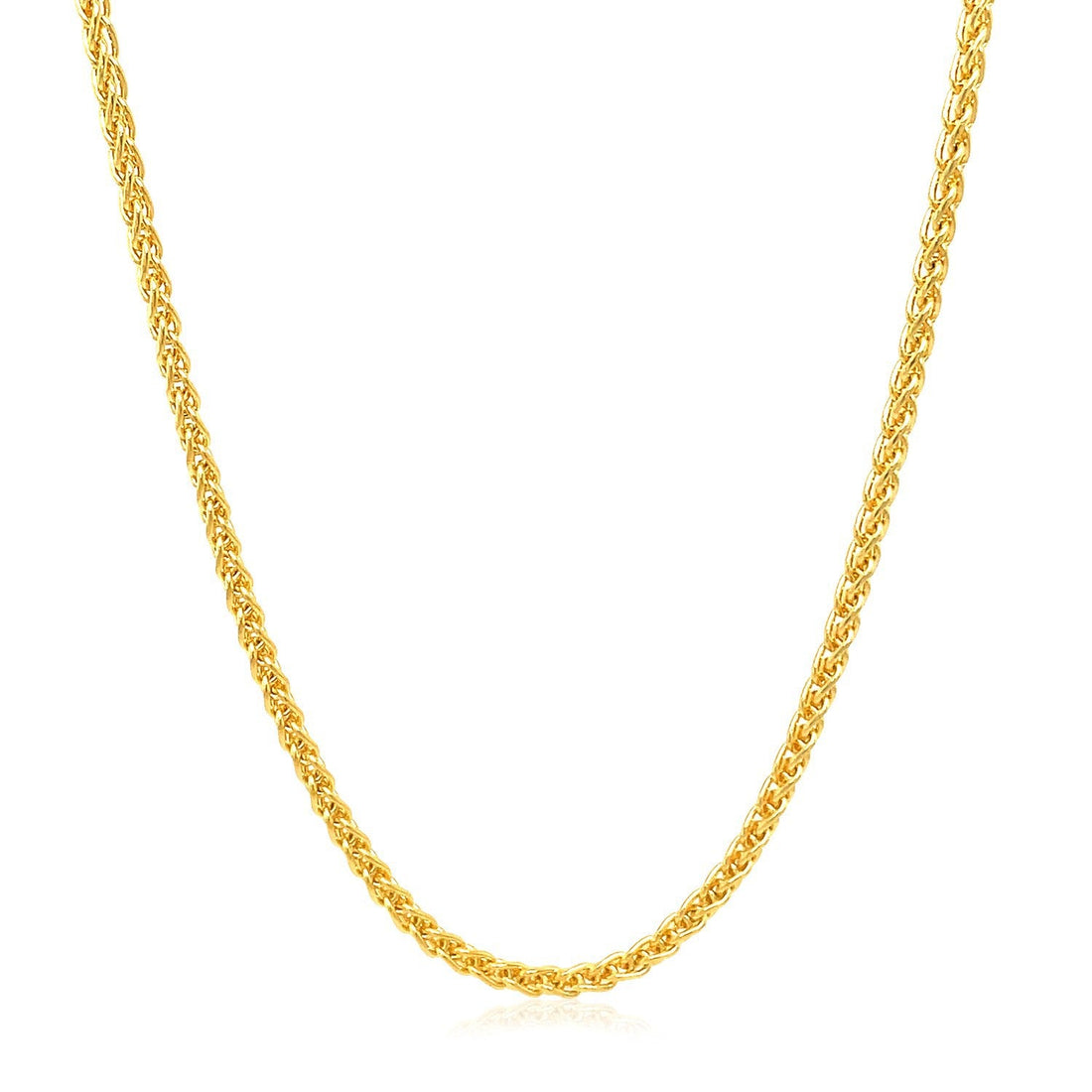 2.1mm 14k Yellow Gold Round Wheat Chain by Bids.com