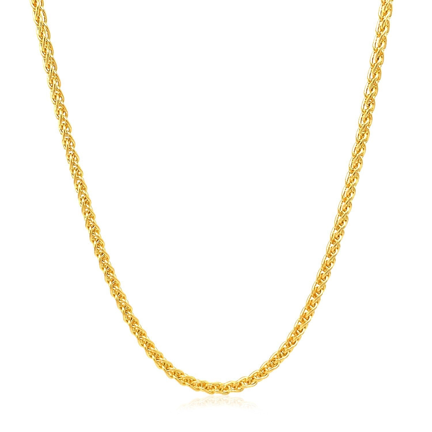 2.1mm 14k Yellow Gold Round Wheat Chain by Bids.com