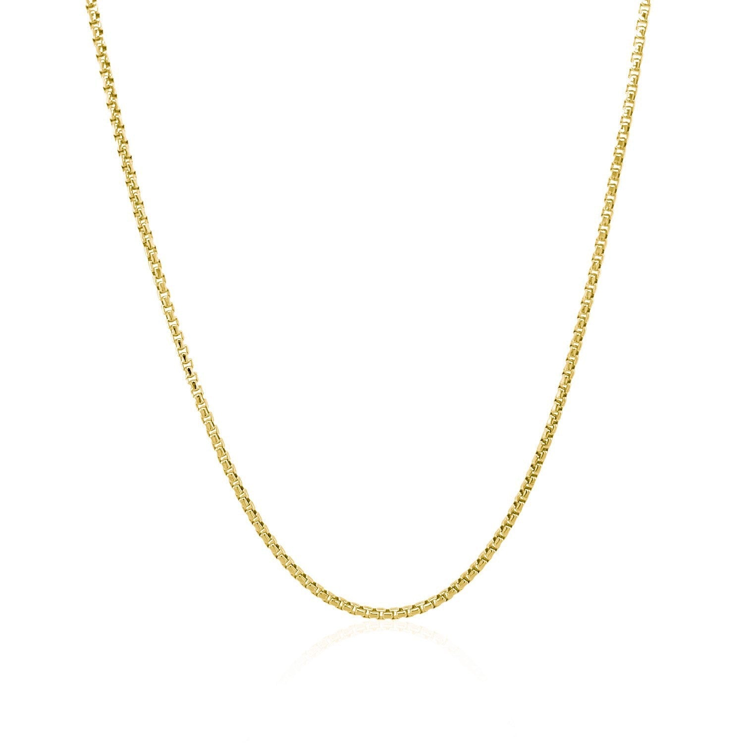 14k Yellow Gold Round Box Chain 1.35 mm by Bids.com