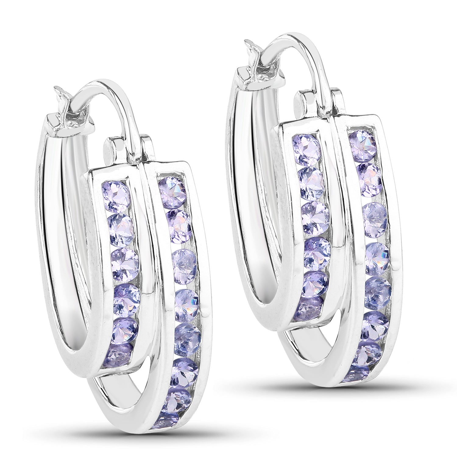 1.40 Carat Genuine Tanzanite .925 Sterling Silver Earrings  DestGlow