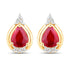 1.36 Carat Genuine Ruby and White Diamond 14K Yellow Gold Earrings by Bids.com