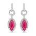 1.23 Carat Genuine Ruby and White Diamond 14K White Gold Earrings by Bids.com