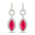 1.23 Carat Genuine Ruby and White Diamond 14K Yellow Gold Earrings by Bids.com