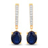 3.24 Carat Genuine Blue Sapphire and White Diamond 14K Yellow Gold Earrings by Bids.com