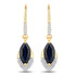 2.79 Carat Genuine Blue Sapphire and White Diamond 14K Yellow Gold Earrings by Bids.com