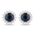 2.38 Carat Genuine Blue Sapphire and White Diamond 14K White Gold Earrings by Bids.com