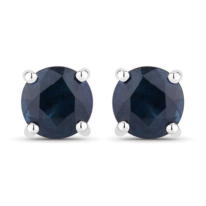 1.30 Carat Genuine Blue Sapphire 14K White Gold Earrings by Bids.com
