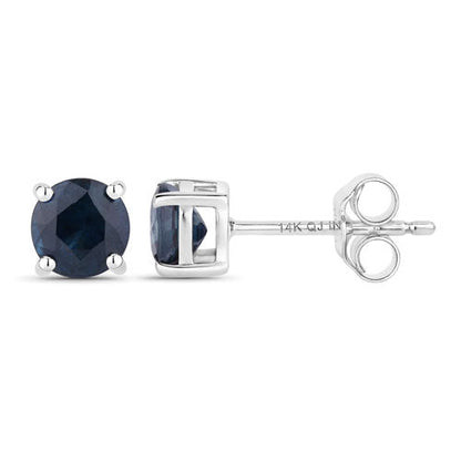 1.30 Carat Genuine Blue Sapphire 14K White Gold Earrings by Bids.com