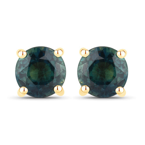 1.30 Carat Genuine Blue Sapphire 14K Yellow Gold Earrings by Bids.com