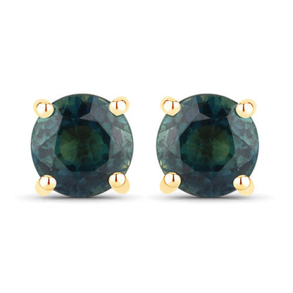 1.30 Carat Genuine Blue Sapphire 14K Yellow Gold Earrings by Bids.com