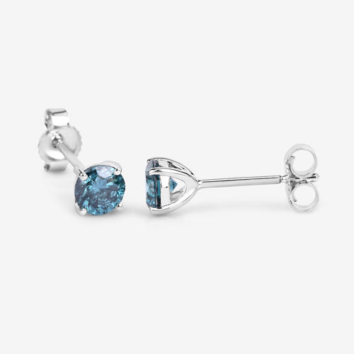 0.81 Carat Genuine Blue Diamond 14K White Gold Earrings by Bids.com