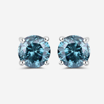 0.81 Carat Genuine Blue Diamond 14K White Gold Earrings by Bids.com
