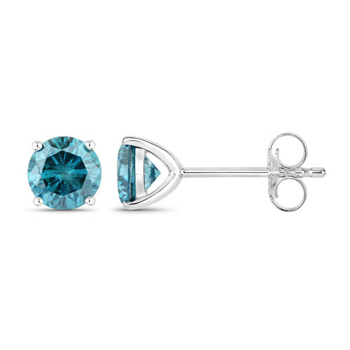 0.81 Carat Genuine Blue Diamond 14K White Gold Earrings by Bids.com