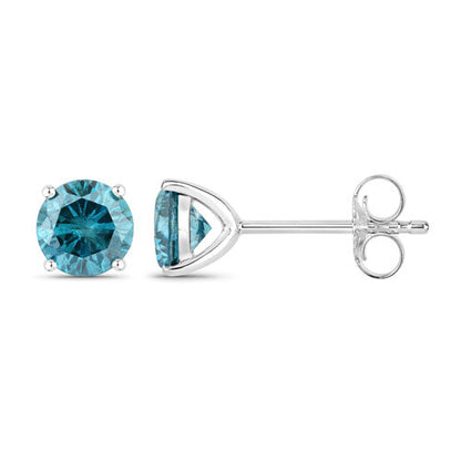 0.81 Carat Genuine Blue Diamond 14K White Gold Earrings by Bids.com