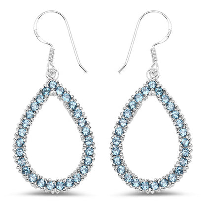 4.32 Carat Genuine London Blue Topaz .925 Sterling Silver Earrings by Bids.com