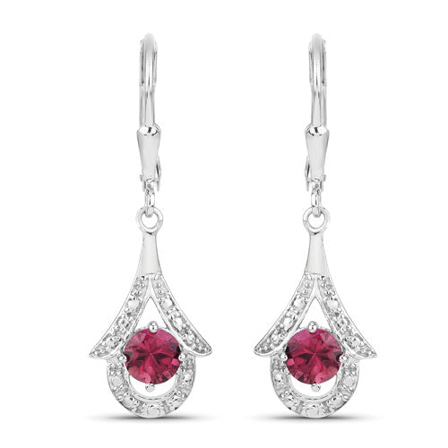 1.20 Carat Genuine Pink Tourmaline .925 Sterling Silver Earrings by Bids.com