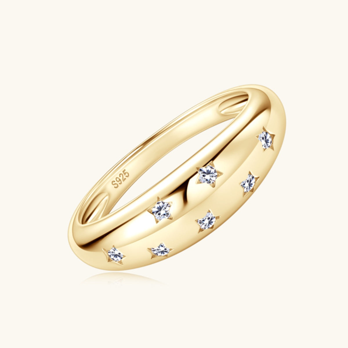 Pure Sterling Silver Inlaid Sparkala™ Star Ring - DestGlow
