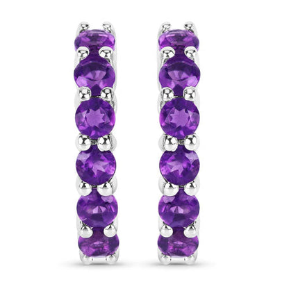 1.20 Carat Genuine Amethyst .925 Sterling Silver Earrings  DestGlow
