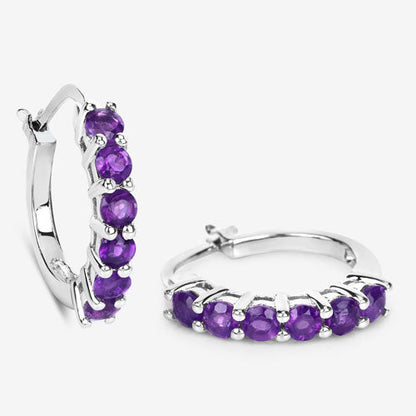 1.20 Carat Genuine Amethyst .925 Sterling Silver Earrings  DestGlow