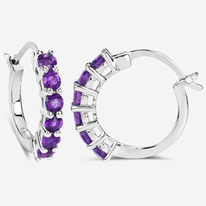 1.20 Carat Genuine Amethyst .925 Sterling Silver Earrings  DestGlow